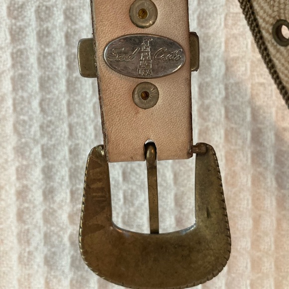 Sand Castle Vintage Metal, Mesh,  Fabric And Leather Belt main image 5
